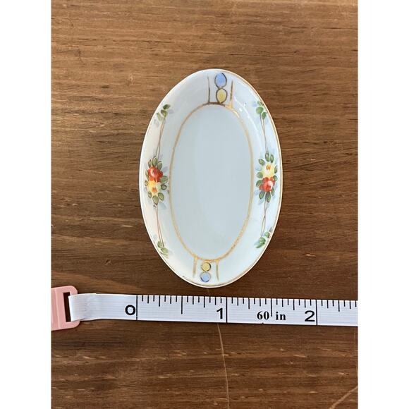 Antique Mini Nippon Tray Hand Painted Floral Gold Gilt Rising Sun Mark Japan - Picture 8 of 8